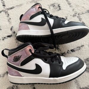 Nike Jordan Kids Black and White purple shoes